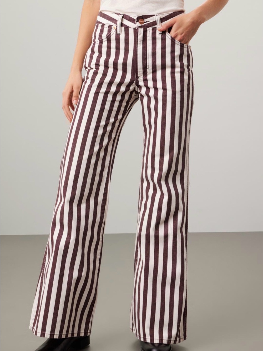 Wrangler "The Wanderer" High-Rise Striped Flare Jeans - Picture 4 of 16